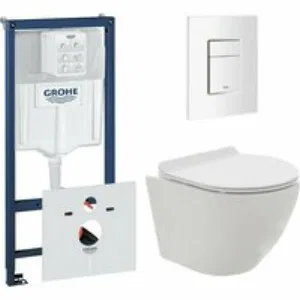 Комплект инсталляции GROHE 38772SH0 с унитазом AQUAme AQM2002 и сиденьем с микролифтом (NW0177) Комплект инсталляции GROHE 38772SH0 с унитазом AQUAme AQM2002 и сиденьем с микролифтом (NW0177)