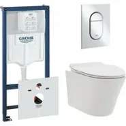 Комплект инсталляции GROHE NW0145/S с унитазом AQUAme AQM2001 и сиденьем с микролифтом (NW0181)