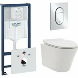 Комплект инсталляции GROHE NW0145/S с унитазом AQUAme AQM2001 и сиденьем с микролифтом (NW0181) Комплект инсталляции GROHE NW0145/S с унитазом AQUAme AQM2001 и сиденьем с микролифтом (NW0181)