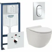 Комплект инсталляции GROHE NW0145/S с унитазом AQUAme AQM2006 и сиденьем с микролифтом (NW0185)