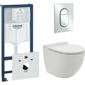 Комплект инсталляции GROHE NW0145/S с унитазом AQUAme AQM2006 и сиденьем с микролифтом (NW0185) Комплект инсталляции GROHE NW0145/S с унитазом AQUAme AQM2006 и сиденьем с микролифтом (NW0185)