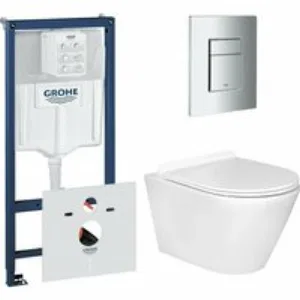 Комплект инсталляции GROHE 38775001 с унитазом Aquatek АЛЬФА и сиденьем с микролифтом (NW0188) Комплект инсталляции GROHE 38775001 с унитазом Aquatek АЛЬФА и сиденьем с микролифтом (NW0188)