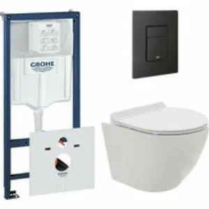 Комплект инсталляции GROHE 38811KF0 с унитазом AQUAme AQM2002 и сиденьем с микролифтом (NW0172) Комплект инсталляции GROHE 38811KF0 с унитазом AQUAme AQM2002 и сиденьем с микролифтом (NW0172)