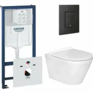 Комплект инсталляции GROHE 38811KF0 с унитазом Aquatek АЛЬФА и сиденьем с микролифтом (NW0193)