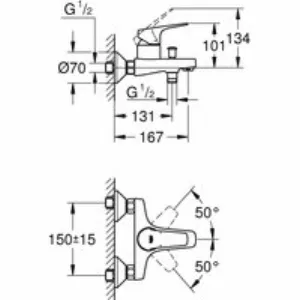 Душевая система GROHE Tempesta System со смесителем для ванны, хром (NB0073) Душевая система GROHE Tempesta System со смесителем для ванны, хром (NB0073)