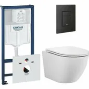 Комплект инсталляции GROHE 38811KF0 с унитазом Aquatek ЕВРОПА и сиденьем с микролифтом (NW0153)
