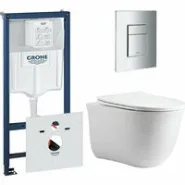 Комплект инсталляции GROHE 38775001 с унитазом Aquatek КЛАССИК и сиденьем с микролифтом (NW0146)