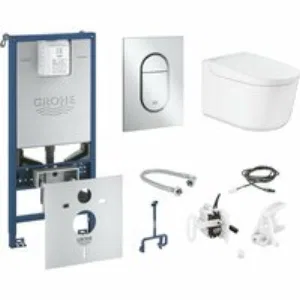 Набор унитаз-биде GROHE Sensia Pro с панелью смыва, системой инсталляции и комплектом для автоматического смыва (120170) Набор унитаз-биде GROHE Sensia Pro с панелью смыва, системой инсталляции и комплектом для автоматического смыва (120170)