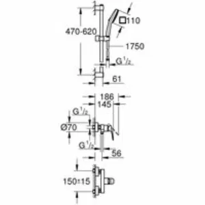 Смеситель для душа GROHE Cubeo с душевым гарнитуром, матовый черный (1018252430) Смеситель для душа GROHE Cubeo с душевым гарнитуром, матовый черный (1018252430)