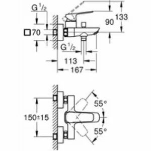 Смеситель для ванны GROHE Cubeo, черный матовый (1018132430) Смеситель для ванны GROHE Cubeo, черный матовый (1018132430)