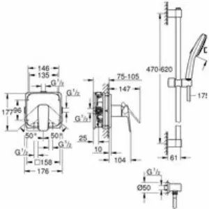 Душевая система GROHE Cubeo со смесителем для душа, хром (1053350000) Душевая система GROHE Cubeo со смесителем для душа, хром (1053350000)