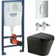 Комплект инсталляции GROHE Rapid SL NW0145/S с унитазом AQUAme AQM2001MB и сиденьем с микролифтом (NW0270)