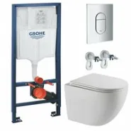 Комплект инсталляции GROHE Rapid SL NW0145/S с унитазом AQUAme AQM2002L и сиденьем с микролифтом, смыв Quiet (NW0271)