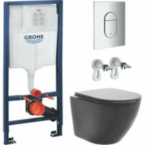 Комплект инсталляции GROHE Rapid SL NW0145/S с унитазом AQUAme AQM2002MB и сиденьем с микролифтом (NW0272) Комплект инсталляции GROHE Rapid SL NW0145/S с унитазом AQUAme AQM2002MB и сиденьем с микролифтом (NW0272)