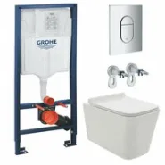 Комплект инсталляции GROHE Rapid SL NW0145/S с унитазом AQUAme AQM2003 и сиденьем с микролифтом (NW0275)