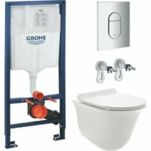 Комплект инсталляции GROHE Rapid SL NW0145/S с унитазом AQUAme AQM2005 и сиденьем с микролифтом (NW0276) Комплект инсталляции GROHE Rapid SL NW0145/S с унитазом AQUAme AQM2005 и сиденьем с микролифтом (NW0276)