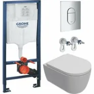 Комплект инсталляции GROHE Rapid SL NW0145/S с унитазом AQUAme AQM2013PRO и сиденьем с микролифтом, смыв Invisible (NW0280)