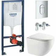 Комплект инсталляции GROHE Rapid SL NW0145/S с унитазом AQUAme AQM2014PRO и сиденьем с микролифтом, смыв Invisible (NW0281)