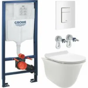 Комплект инсталляции GROHE Rapid SL 38772SH0 с унитазом AQUAme AQM2005 и сиденьем с микролифтом (NW0288) Комплект инсталляции GROHE Rapid SL 38772SH0 с унитазом AQUAme AQM2005 и сиденьем с микролифтом (NW0288)