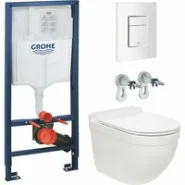 Комплект инсталляции GROHE Rapid SL 38772SH0 с унитазом AQUAme AQM2010 и сиденьем с микролифтом, смыв Quiet (NW0289)