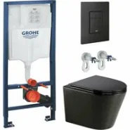 Комплект инсталляции GROHE Solido 38811KF0 с унитазом AQUAme AQM2001MB и сиденьем с микролифтом (NW0294)