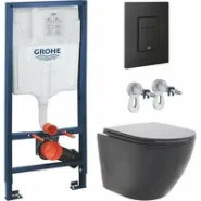 Комплект инсталляции GROHE Solido 38811KF0 с унитазом AQUAme AQM2002MB и сиденьем с микролифтом (NW0296)