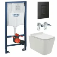 Комплект инсталляции GROHE Solido 38811KF0 с унитазом AQUAme AQM2003 и сиденьем с микролифтом (NW0299)