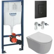 Комплект инсталляции GROHE Solido 38811KF0 с унитазом AQUAme AQM2012 и сиденьем с микролифтом, смыв Quiet (NW0303)