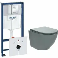 Комплект инсталляции GROHE Rapid SL 38775001 с унитазом AQUAme AQM2002MGR и сиденьем с микролифтом (NW0309)
