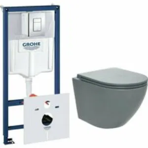 Комплект инсталляции GROHE Rapid SL 38775001 с унитазом AQUAme AQM2002MGR и сиденьем с микролифтом (NW0309) Комплект инсталляции GROHE Rapid SL 38775001 с унитазом AQUAme AQM2002MGR и сиденьем с микролифтом (NW0309)