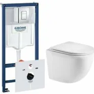 Комплект инсталляции GROHE Rapid SL 38775001 с унитазом AQUAme AQM2002MW и сиденьем с микролифтом (NW0310)