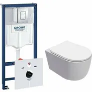 Комплект инсталляции GROHE Rapid SL 38775001 с унитазом AQUAme AQM2012 и сиденьем с микролифтом, смыв Quiet (NW0315)