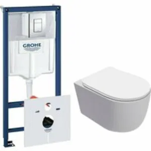 Комплект инсталляции GROHE Rapid SL 38775001 с унитазом AQUAme AQM2012 и сиденьем с микролифтом, смыв Quiet (NW0315) Комплект инсталляции GROHE Rapid SL 38775001 с унитазом AQUAme AQM2012 и сиденьем с микролифтом, смыв Quiet (NW0315)