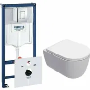 Комплект инсталляции GROHE Rapid SL 38775001 с унитазом AQUAme AQM2013PRO и сиденьем с микролифтом, смыв Invisible (NW0316)