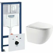 Комплект инсталляции GROHE Rapid SL 38775001 с унитазом AQUAme AQM2014PRO и сиденьем с микролифтом, смыв Invisible (NW0317)