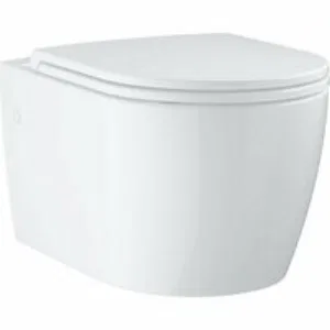 Подвесной унитаз GROHE Bau Ceramic с сиденьем с микролифтом, альпин-белый (103860SH00) Подвесной унитаз GROHE Bau Ceramic с сиденьем с микролифтом, альпин-белый (103860SH00)