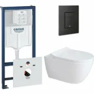 Комплект инсталляции GROHE Solido 38811KF0 с унитазом Aquatek ПОЛАРИС AQ0700-01 и сиденьем с микролифтом (NW0336)