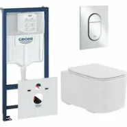 Комплект инсталляции GROHE Rapid SL NW0145/S с унитазом Aquatek КВАДРО AQ1515T-00 и сиденьем с микролифтом (NW0338)