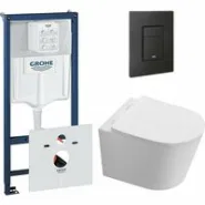 Комплект инсталляции GROHE Solido 38811KF0 с унитазом Aquatek ТАУРУС AQ1580T-00 и сиденьем с микролифтом (NW0352)