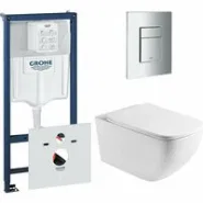 Комплект инсталляции GROHE Rapid SL 38775001 с унитазом Aquatek МЕДЕЯ AQ1537T-00 и сиденьем с микролифтом (NW0349)
