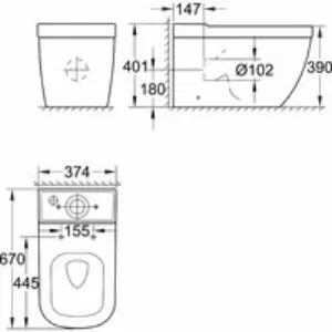 Напольный унитаз GROHE Euro Ceramic с сиденьем, альпин-белый (NW0357) Напольный унитаз GROHE Euro Ceramic с сиденьем, альпин-белый (NW0357)