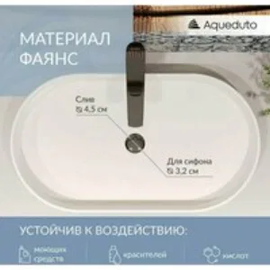 Раковина накладная Aqueduto ESPIRAL, овальная 390*600, белый глянцевый (ESP0210) Раковина накладная Aqueduto ESPIRAL, овальная 390*600, белый глянцевый (ESP0210)