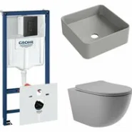 Комплект инсталляции GROHE Solido 38811KF0 с унитазом Aqueduto OVO0130 и раковиной Aqueduto ESPIRAL ESP0330 (NW0359)