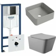 Комплект инсталляции GROHE Solido 38811KF0 с унитазом Aqueduto MACIO MAC0130 и раковиной Aqueduto ESPIRAL ESP0330 (NW0363)