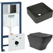 Комплект инсталляции GROHE Solido 38811KF0 с унитазом Aqueduto ESTETA EST0140 и раковиной Aqueduto ESPIRAL ESP0340 (NW0371)