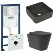 Комплект инсталляции GROHE Rapid SL 38775001 с унитазом Aqueduto CONE Plus CONT0240 и раковиной Aqueduto ESPIRAL ESP0340 (NW0374)