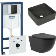 Комплект инсталляции GROHE Solido 38811KF0 с унитазом Aqueduto OVO OVO0140 и раковиной Aqueduto ESPIRAL ESP0340 (NW0383)