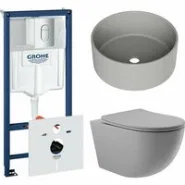 Комплект инсталляции GROHE Rapid SL NW0145/S с унитазом Aqueduto OVO OVO0130 и раковиной Aqueduto ESPIRAL D400 ESP0130 (NW0401)