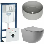 Комплект инсталляции GROHE Rapid SL 38775001 с унитазом Aqueduto OVO OVO0130 и раковиной Aqueduto ESPIRAL D400 ESP0130 (NW0398)