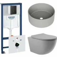 Комплект инсталляции GROHE Solido 38811KF0 с унитазом Aqueduto OVO OVO0130 и раковиной Aqueduto ESPIRAL D400 ESP0130 (NW0399)